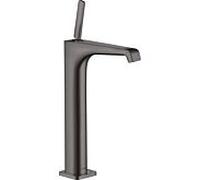 Mitigeur de lavabo hansgrohe Axor Citterio E 36104340, saillie 163 mm, avec poignée à ergot, bonde sans fermeture, finition chrome noir brossé