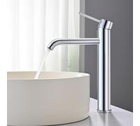 Mitigeur de Lavabo Haut, BuntHaus Robinets de Lavabo à Poser pour Réglable Chaud et Froid, Robinet de Salle de Bains Monocommande, Mitigeur Mousseur à Économique d'Eau, Aérateur Amovible, Chromé
