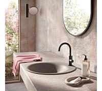 Mitigeur de lavabo Herzbach DEEP BLACK Slim M-Size 18.023420. 2000 .12 poignée latérale sans drain noir mat