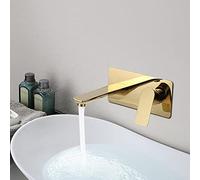Mitigeur de lavabo mural, robinet cascade, robinets en laiton, blanc/doré/gris(Gold)