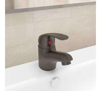 vidaXL Mitigeur de lavabo Noir – Corps et poignée en alliage de zinc – Cartouche à disque céramique