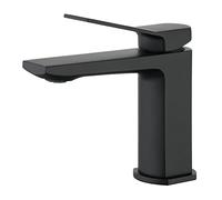 Mitigeur de Lavabo Noir, SHUNLI Robinet Salle de Bain en Laiton, Robinetterie Monotrou Moderne, Eau Chaude et Froide Disponible