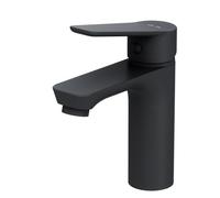 Mitigeur de Lavabo, Robinet de Lavabo, Robinet Salle de Bain, Noir Mat, Cartouche céramique SoftMotion 35 mm, Résistant aux rayures, Facile à nettoyer, garantie 5 ans, Hit AM.PM
