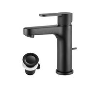 Mitigeur de lavabo Robinet salle de bain à tirette mitigeur lavabo vasque noir