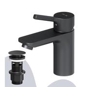 Mitigeur de Lavabo, Robinet Salle de Bains anti-rayures, Hauteur du bec 79 mm, Noir Mat, Facile à nettoyer, (X-Joy S FXB02122) AM.PM