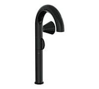 Mitigeur de lavabo VitrA Liquid A4279139, saillie 175 mm, installation monotrou, sans bonde, poignée à droite, noir brillant