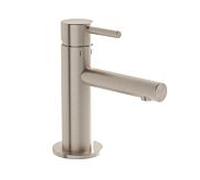 Mitigeur de lavabo VitrA Origin A4255534, saillie de 105 mm, court, installation monotrou, sans bonde, nickel brossé