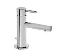 Mitigeur de lavabo VitrA Origin A42567, saillie de 105 mm, court, montage monotrou, avec bonde, chromé