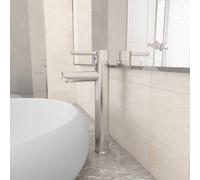 vidaXL Mitigeur de salle de bain Nickel 12x30 cm