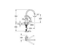 GROHE Concetto - Mitigeur monocommande de cuisine taille L avec bec orientable supersteel