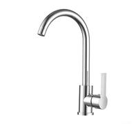 Mitigeur d'évier de cuisine à levier unique, robinet de lavabo moderne, robinet de salle de bain, robinet de lavabo pivotant à pour 360°, robinet monobloc plaqué chrome poli