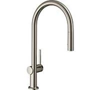 Mitigeur d'évier de cuisine Hansgrohe Talis M54 72842800 avec douchette extractible, 2 jets, finition inox