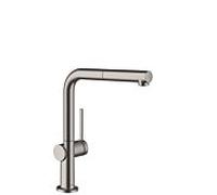 Mitigeur d'évier de cuisine Hansgrohe Talis M54 72845340 avec bec extractible, 1 jet, 4,9 l/min, chrome noir brossé