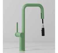 Mitigeur d'évier de cuisine - Robinet à levier unique avec bec pivotant, finition brossée, design monobloc