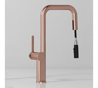 Mitigeur d'évier de cuisine - Robinet à levier unique avec bec pivotant, finition brossée, design monobloc