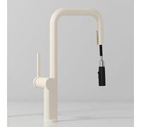 Mitigeur d'évier de cuisine - Robinet à levier unique avec bec pivotant, finition brossée, design monobloc