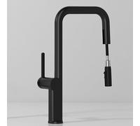 Mitigeur d'évier de cuisine - Robinet à levier unique avec bec pivotant, finition brossée, design monobloc