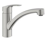 Grohe, Robinetterie de cuisine, Mitigeur monocommandé pour évier EUROSMART 1/2 pouce, bec plat supersteel