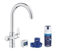 Mitigeur d'évier - GROHE - StartCurve - Filtration intégrée - Bec col de cygne - Chromé