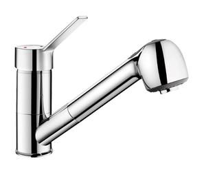 Mitigeur d'évier mécanique H 105 mm avec douchette extractible DELABIE 2211