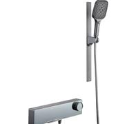 Mitigeur Douche Baignoire Cascade Gris Pistolet Robinetterie Mural Entraxe 150 avec Douchette Pour Salle Bain