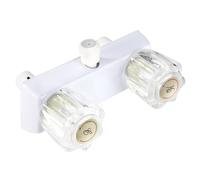 Mitigeur Douche Camping Car, 16x11cm Plastique Robinet Douche Camping Car de Remplacer 2 Sorties RV Inverseur Mitigeur Baignoire pour Extérieur et Intérieur (Transparent)