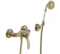 Mitigeur douche Douchette à main anticalcaire avec support orientable. Flexible double agrafage - TRES 24216701LV