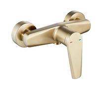 Mitigeur DOUCHE GLOSS Laiton Brossé Edouard Rousseau - Cartouche Céramique diamètre 30 mm - Poignée Métal Design Fin - Entraxe 150 mm - Corps Laiton
