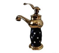 Mitigeur Douche Lavabo pour décor Strass Élégant Mitigeur Douche | Valve céramique , opération lisse, gouttes ni fuites, durabilité usage quotidien(gold-black)