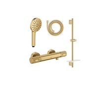 Mitigeur douche thermostatique GROHE Precision Feel + Barre 60 cm + Douchette Vitalio Joy+ 120 + Flexible 175 cm Cool Sunrise
