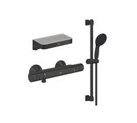 Mitigeur douche thermostatique Precision Start + Ensemblede douche avec barre 2 jets + Panier douche