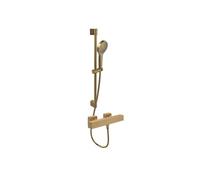 Mitigeur douche thermostatique VILLEROY ET BOCH Universal rectangle + Ensemble de douche Verve Showers 3 jets Or brossé