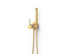 Mitigeur encastré avec douchette pour WC et bidet eau chaude et eau froide Or Mat 24K - TRES 134123OM
