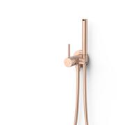 Mitigeur encastré avec douchette pour WC et bidet eau chaude et eau froide Or Rose Mat 24K - TRES 134123OPM