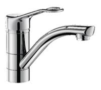 Delabie Mitigeur évier Réf 2510 – Manette ajourée, bec pivotant, laiton gris