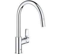 Mitigeur évier BAULOOP bec haut avec douchette extractible GROHE 30543000 Gris G