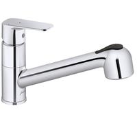 Mitigeur évier bec profilé avec douchette 2 jets July+, C3 - Chrome - JACOB DELAFON - E35690-4-CP