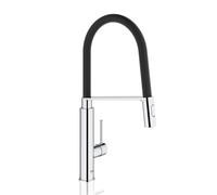 Mitigeur évier CONCETTO GROHE 31491000 - col de cygne professionnel - douchette déclipsable 2 jets - noir