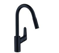 Hansgrohe Focus M41 - Mitigeur d'évier avec douchette extractible, noir mat 31815670