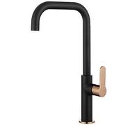 Mitigeur évier - EDOUARD ROUSSEAU - Laobane - Embase Ø 50 mm - Tube mobile - Noir / Rose Gold