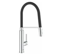 Mitigeur évier FEEL GROHE 31489000 - bec col de cygne - douchette 2 jets - noir
