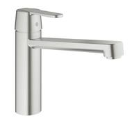 Mitigeur Evier GROHE Get Supersteel - Bec Medium - Cartouche céramique 35mm - Installation rapide - Inox brossé