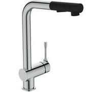Ideal Standard Kolva Mitigeur Cuisine Robinet évier Douchette extractible 2 Jets Chrome Noir mat Economie d’eau BC476AA