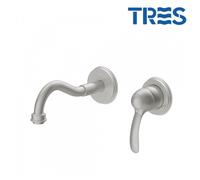 Mitigeur évier mural Bec 210 mm ACIER TRES CLASIC - TRES 24220001AC