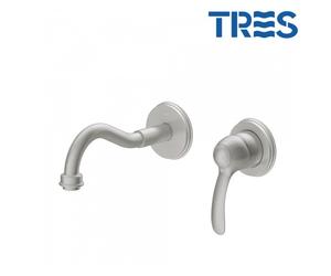 Mitigeur évier mural Bec 210 mm ACIER TRES CLASIC - TRES 24220001AC