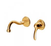 Mitigeur évier mural Corps encastré inclus et non divisible. Bec 210 mm. - TRES 24220001OR