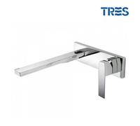 Mitigeur évier mural Corps encastré inclus et non divisible. Bec 245 mm. - TRES 20220004