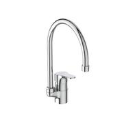 Mitigeur de cuisine monobloc chromé à bec haut col de cygne Olyos Porcher