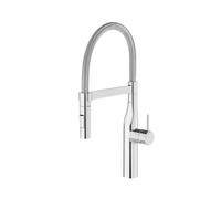 Roca A5A8A4DC00 Mélangeur de cuisine, collection Glera Pro, bec courbé à ressort et amovible, chromé