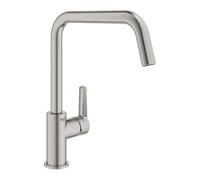 Mitigeur évier START GROHE 30470DC0 QuickFix Plus - bec haut- rotation 150° - inox brossé
